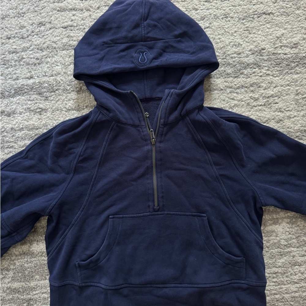Lululemon Women’s Scuba Oversized Half-Zip Hoodie Cropped Navy Size 6